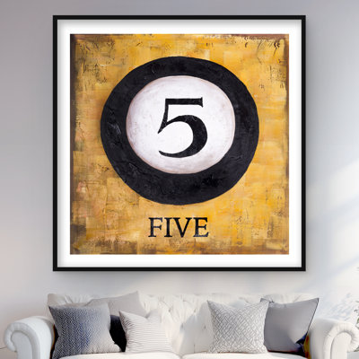 Billiard Ball No5, reproduction encadrée avec passe-partout | Décoration d'intérieur