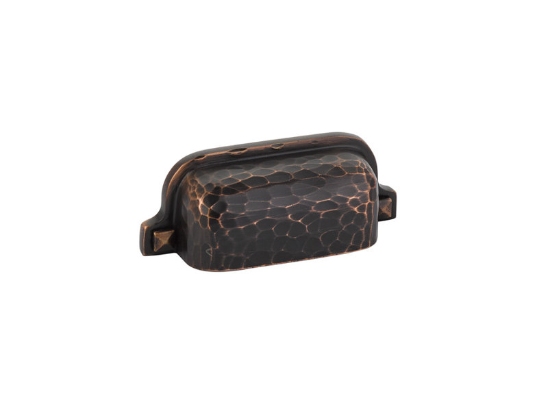 Emtek Hammered Bin Pull 3" Center-to-Center, Oil Rubbed Bronze