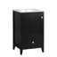 Meuble-lavabo de salle de bain 20 po - Noir, lavabo en céramique, lavabo à un tiroir facile à nettoyer, trop-plein intégré-237785764
