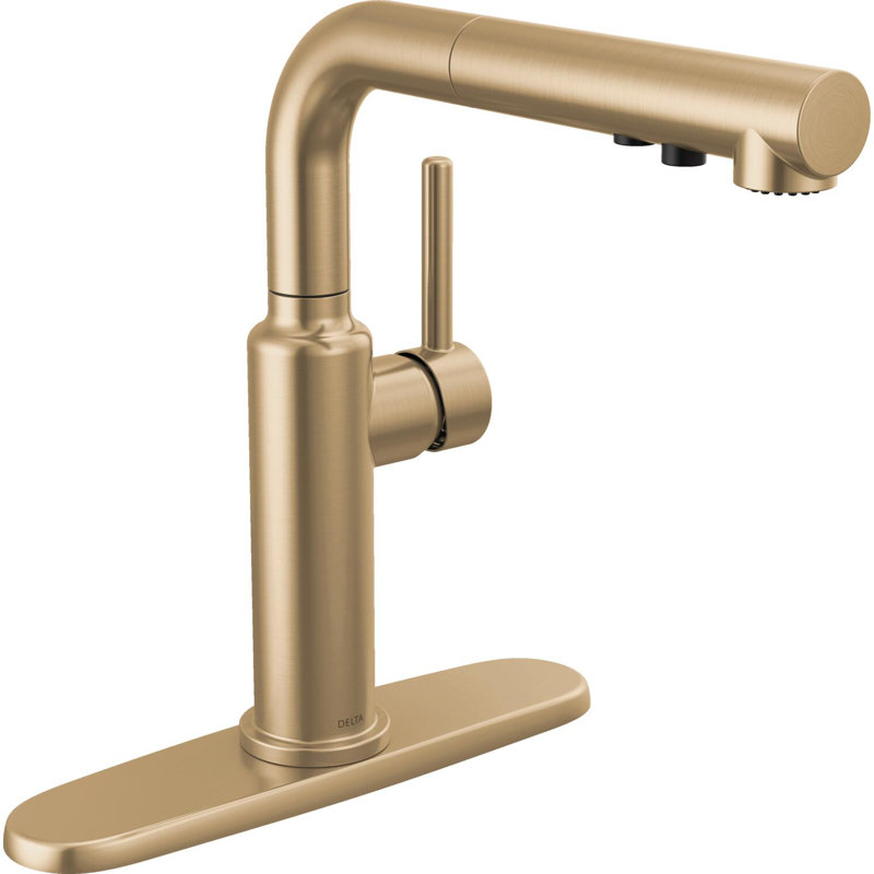 Robinet de cuisine extracteur Daneri, robinet d'évier de cuisine à poignée simple, Bronze champagne