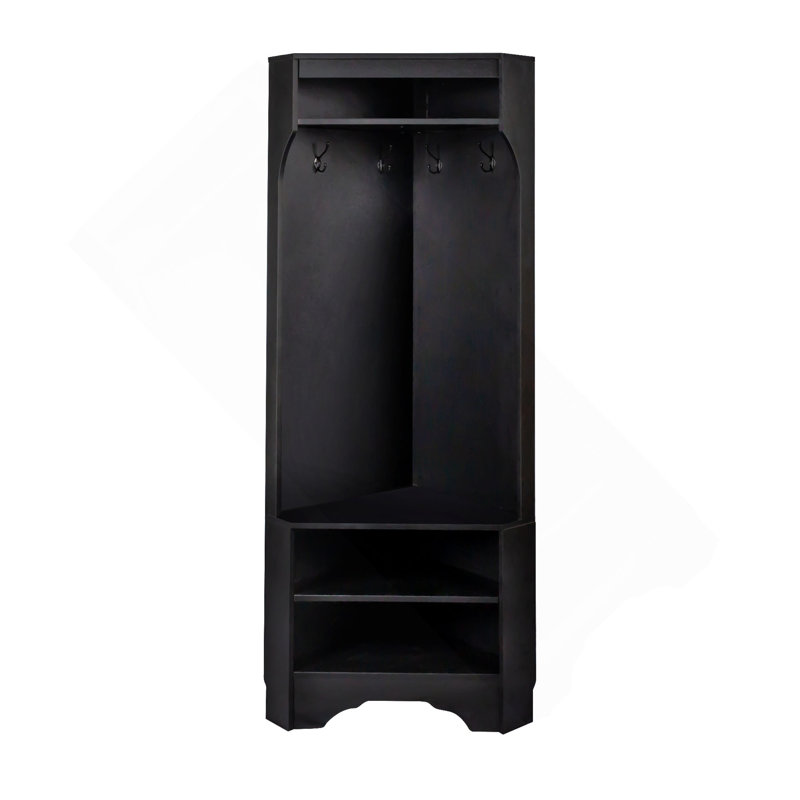 Arbre d'entrée minimaliste avec banc à chaussures Minimalist, Noir