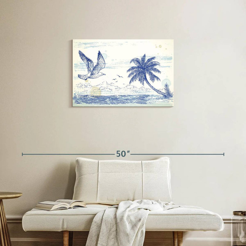 Summer Beach Drawing, 20" H x 30" W