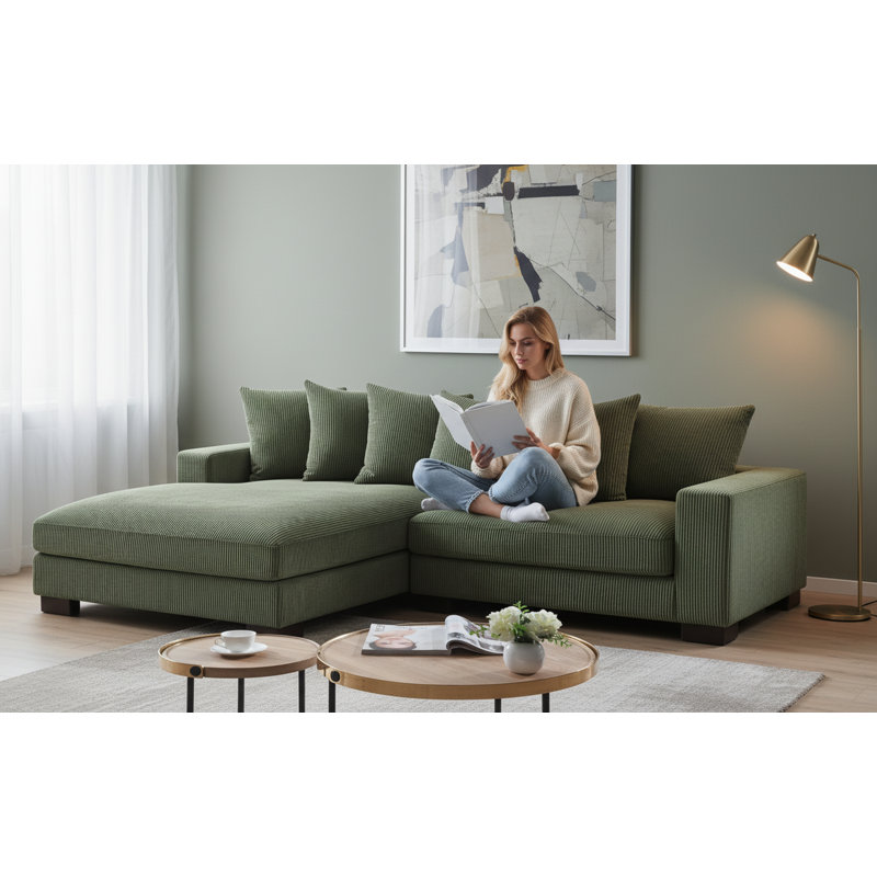 Canapé modulaire surdimensionné deux pièces, Vert foncé