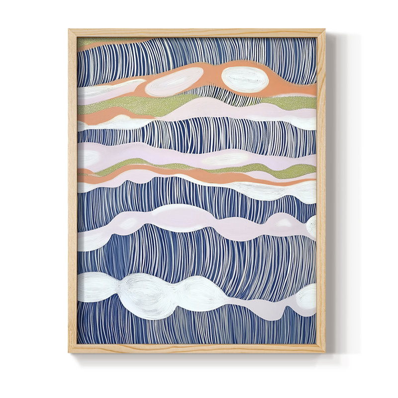 ABSTRACT Series CM XXVII, reproduction encadrée - bois massif, H 15 po x l 12 po