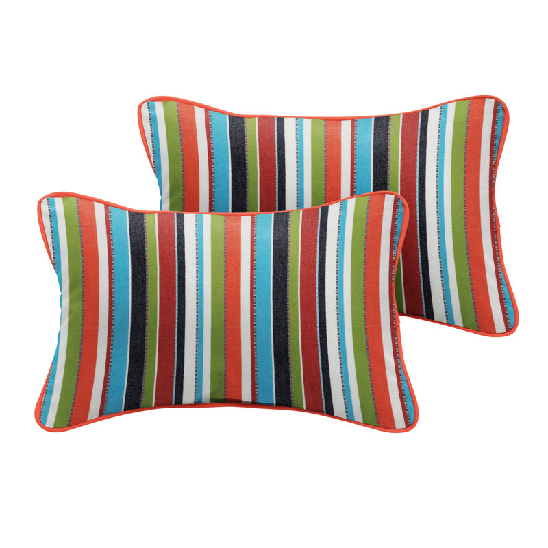Daveridge Carousel Confetti Indoor/Outdoor Lumbar Pillow, 13" x 20", Red