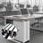 File Cabinet Mini 10 Tier Metal File Organizer Document Organizer With Wheel, For Home Office, Office Desk File, White Color