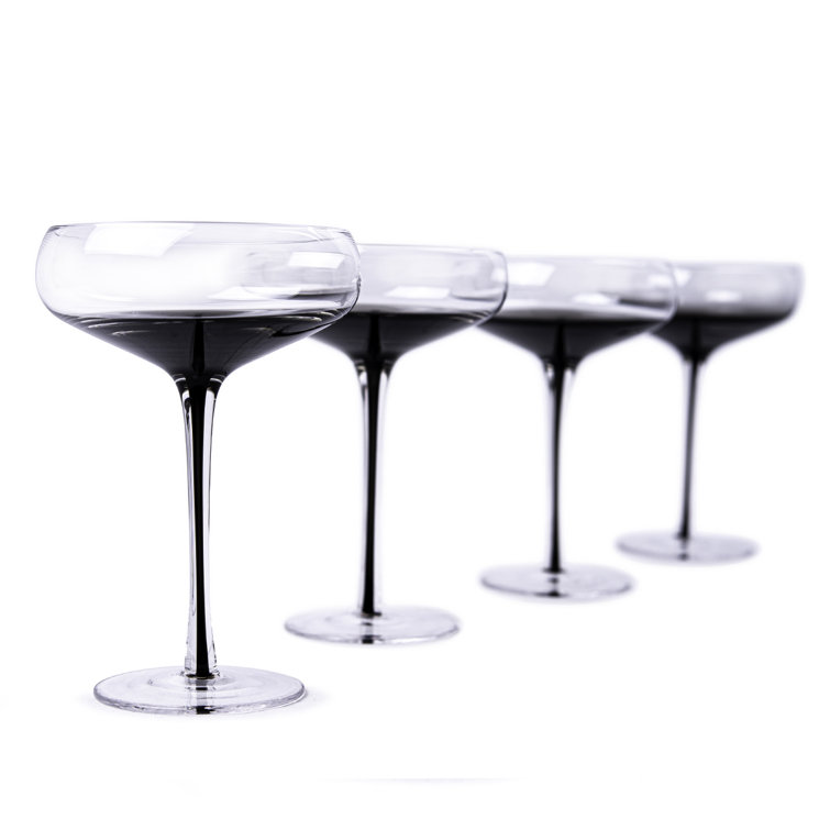 Smoke Stem Coupe Cocktail Glasses (Set of 4) Hotel Collection