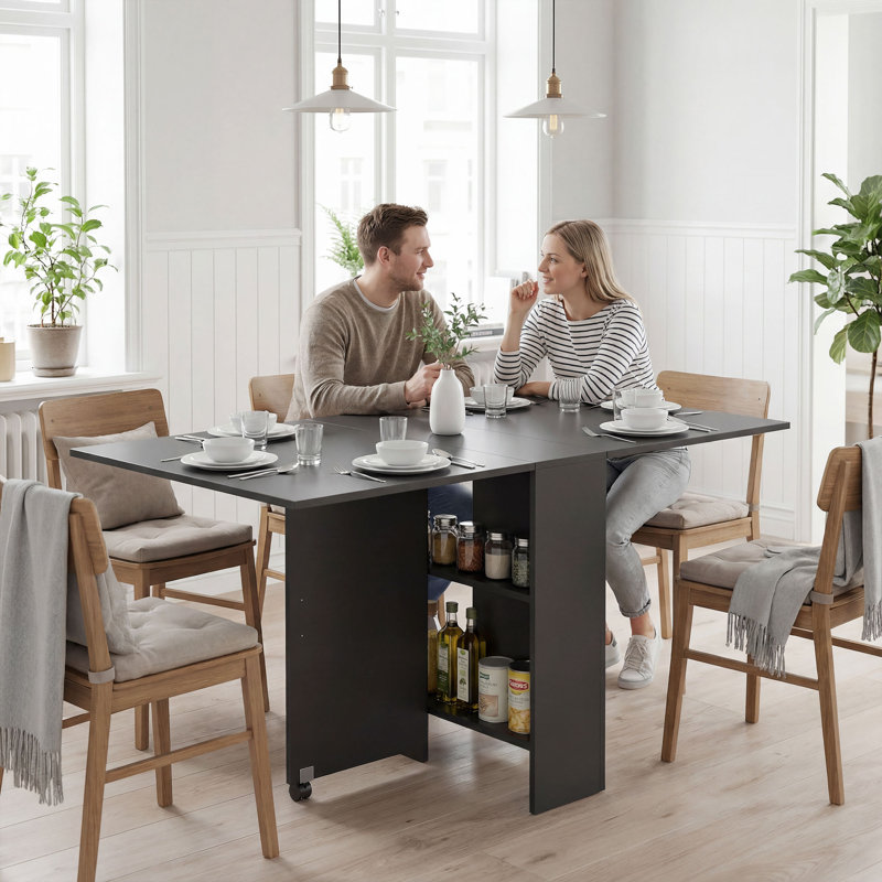 Monahon 140cm Rectangular Folding Table, Black