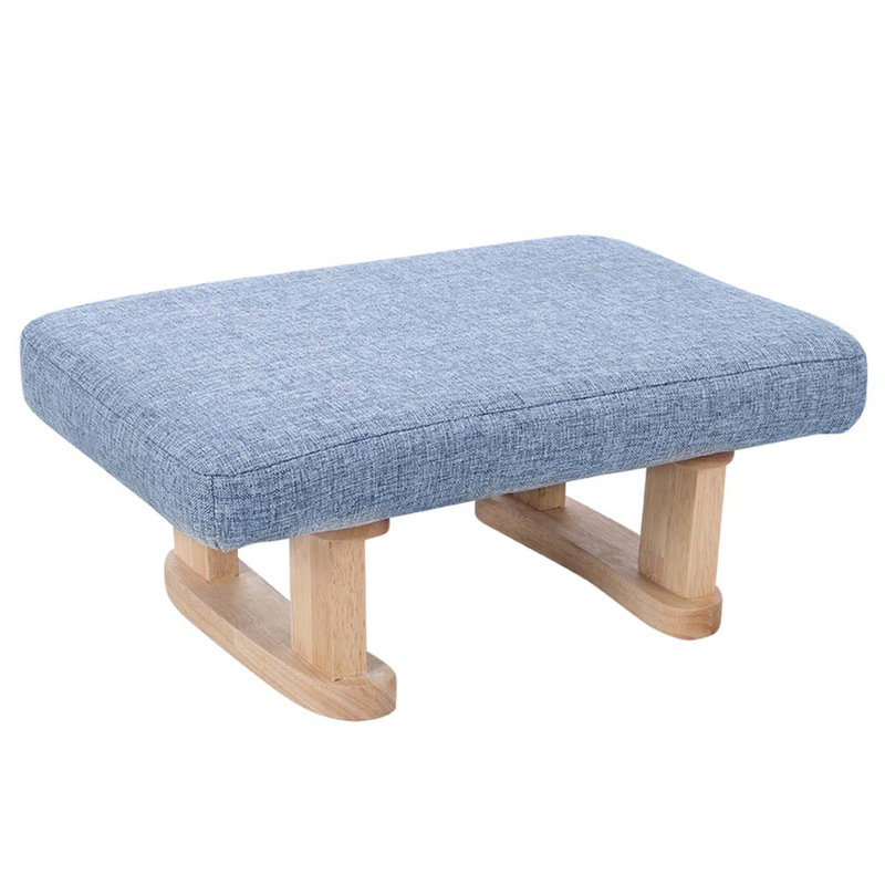 Rosie 40cm Wide Rectangle Solid Colour Ottoman, Blue