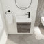 Meuble-lavabo suspendu de 45,7 cm (18 pouces) avec lavabo en résine et armoire à fermeture douce, design écologique et élégant