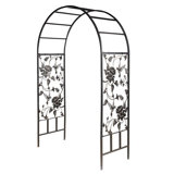 Metal Arched Hummingbird Garden Arbor