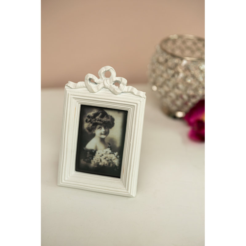 White Ceramic Embossed Picture Frame, 16cm x 25cm