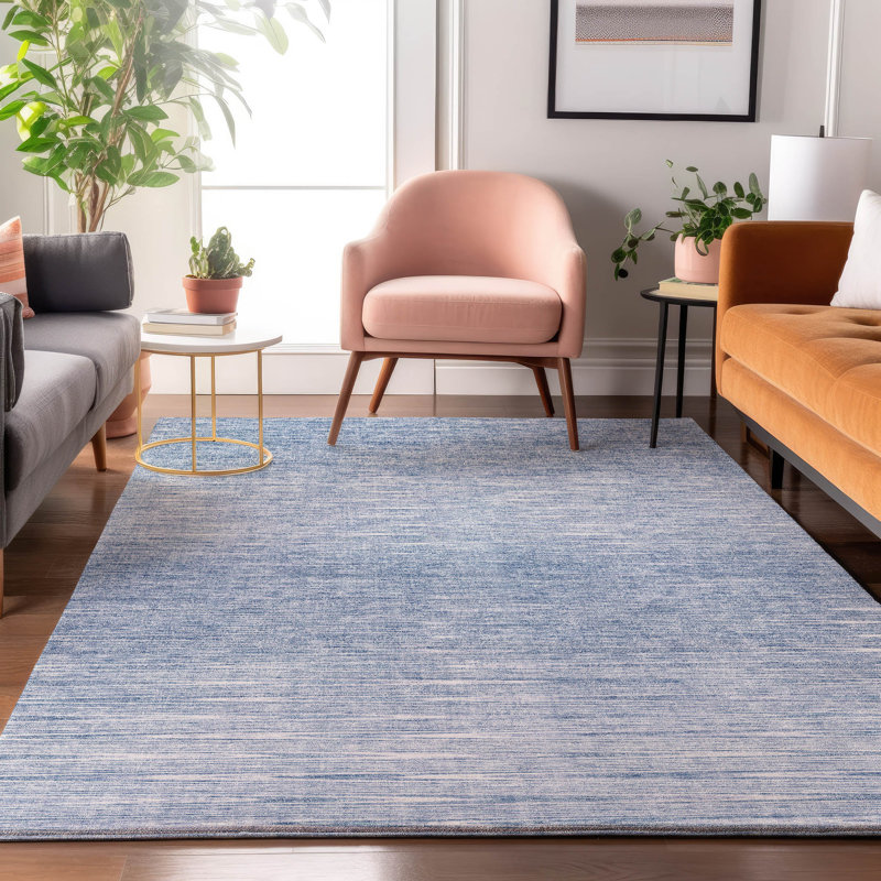 Premium Machine Washable Prisco Denim Rug, Rectangle 5' x 7'6"