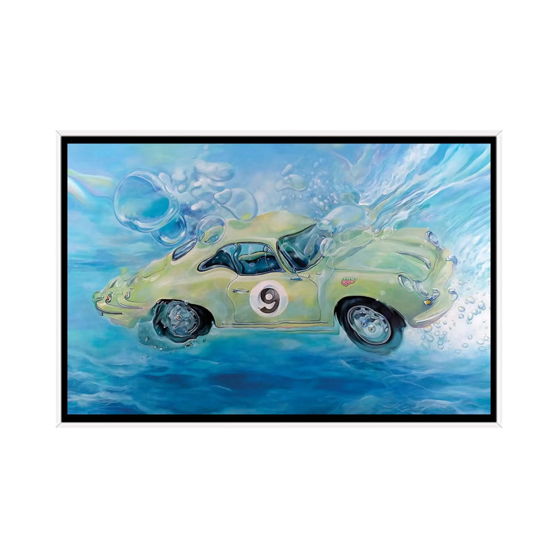 Porsche No. 9 by Marcello Petisci - Print on Canvas, White Framed, 66.04 cm H x 45.72 cm W