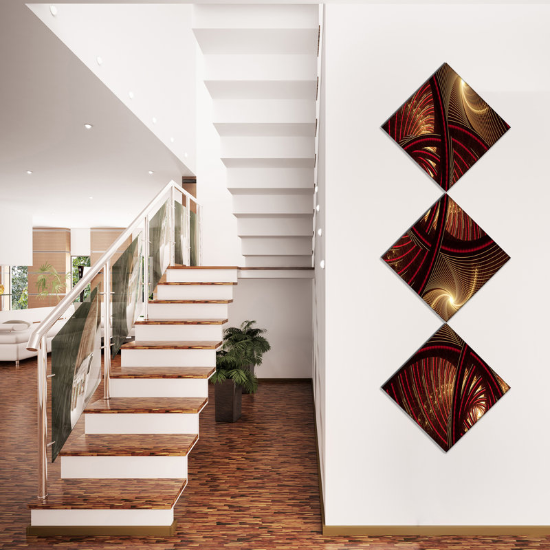 « brun symétrique fractal pattern », impression à multiples images sur toile