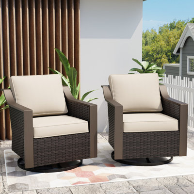 Patio Outdoor Wicker Chairs with Cushions
