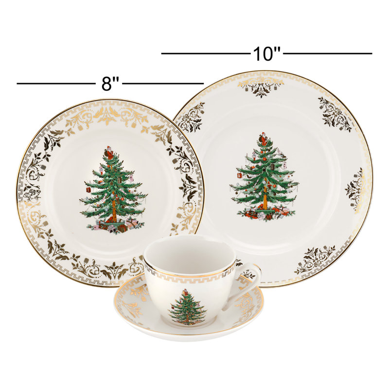 Spode Christmas Tree Gold 4-Pc Place Setting