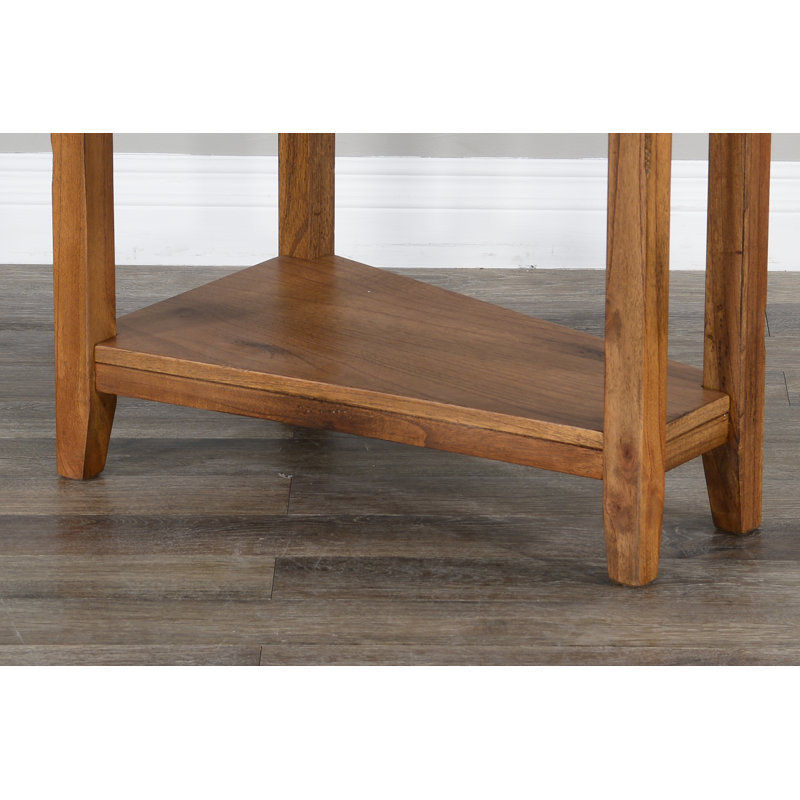 Hemphill Solid Wood End Table, Orange/Brown, 24" H x 16" W x 24" D