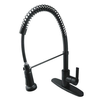Kingston Brass Continental Single-Handle 1-Or-3 Hole Deck Mount Pre-Rinse Kitchen Faucet