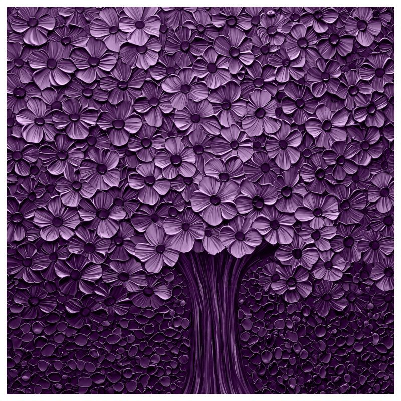 Purple Floral Tree Blankets, 60in W x 80in H