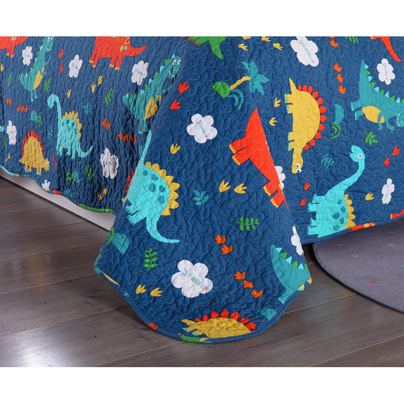 P-kl1804 Dinosaur Quilt Cotton Abstract Quilt, Full Quilt + 2 Shams