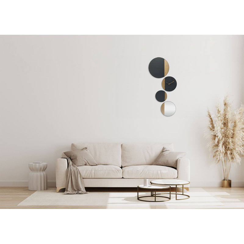 THE BLACK SYMBIOSIS 55cm Silent Wall Clock, Black