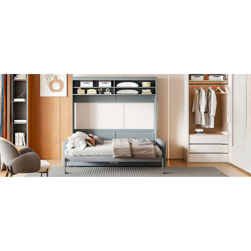 Grand lit avec gris - garantie de qualité et fonctionnalité sans effort
