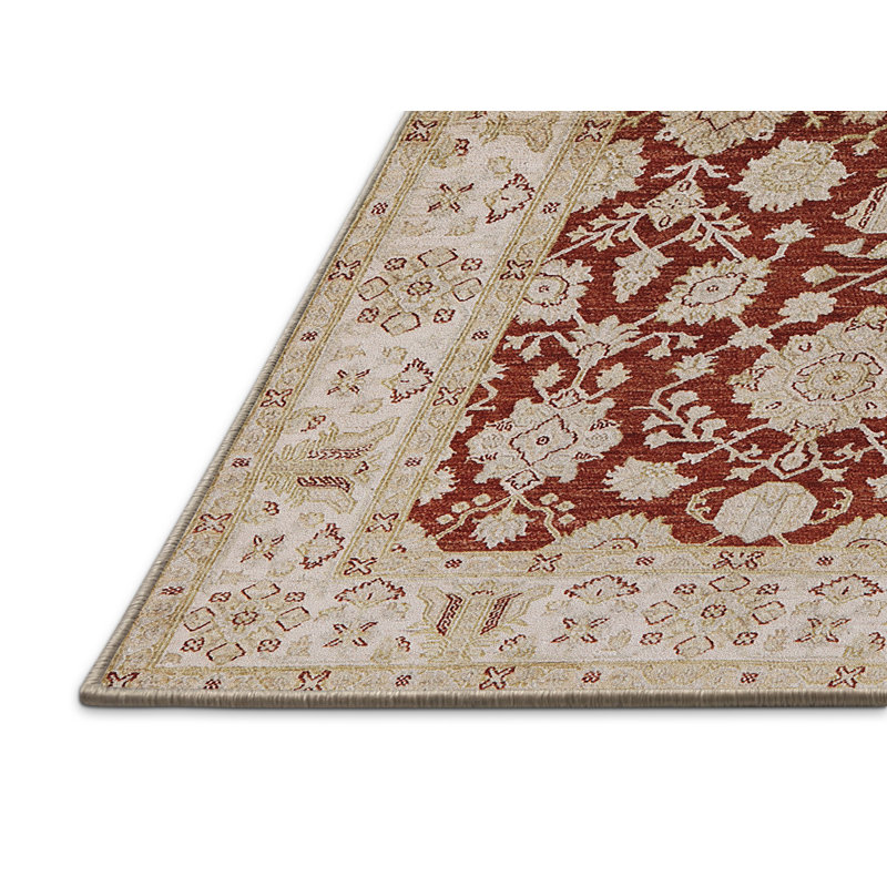 Tapis oriental ivoire / rouge Rok, Rectangle 8 pi x 12 pi