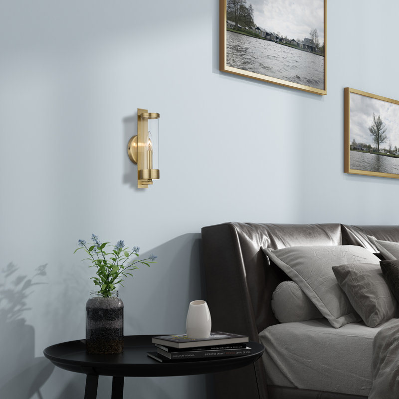 Bernd Steel Candle Wall Light, Antique Brass