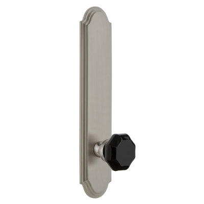 Grandeur Arc Tall Plate Privacy with Lyon Door Knob