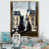 Toile avec cadre flottant or