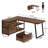 L-Shaped Computer Desk With 3 Drawers & Storage Shelves, Reversible Corner Desk for Home Office-1209322121-1250256046