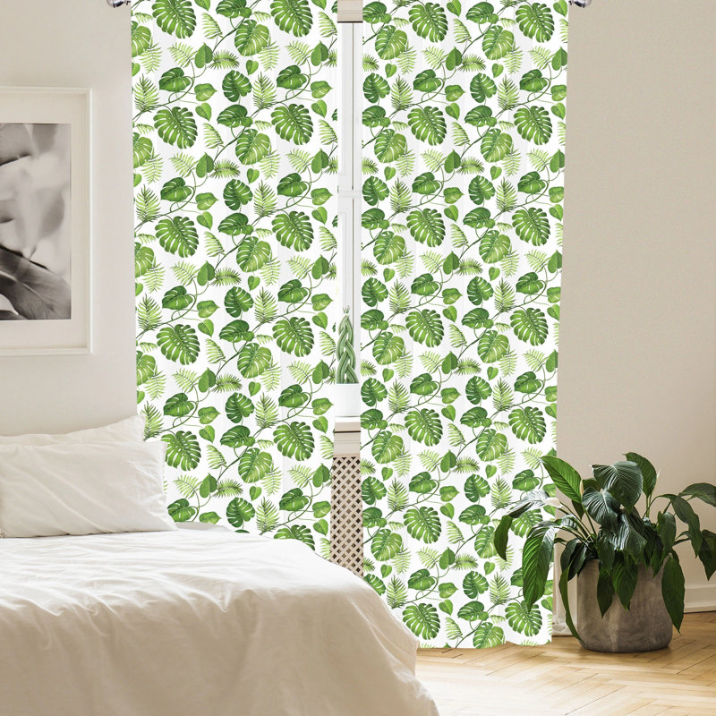 Paire de rideaux semi-transparents avec passe-tringle, l 28 po x L 95 po