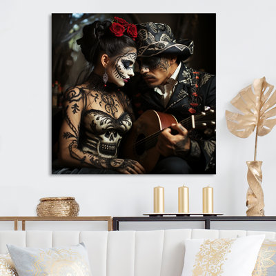 Roses, jour des morts - Portrait mexicain II - art mural mexicain en métal