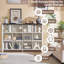 Organisateur de rangement pour 12 cubes, bibliothèque Farmhouse de 62 pouces de large, grande bibliothèque ouverte en bois à 3 niveaux, bibliothèque rétro pour le bureau personnel, armoire à casiers pour le salon, la chambre à coucher-392899091-392899092
