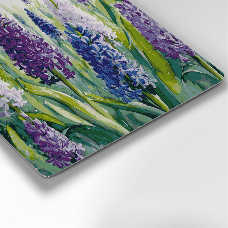 «Botanical Hyacinths», art mural en métal bleu, H 12 po x l 12 po