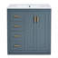Ensemble de meuble-lavabo 30 po avec lavabo en céramique, armoire de rangement en bois massif, ensemble de meuble-lavabo autoportant avec 3 tiroirs et portes à fermeture douce-152483210
