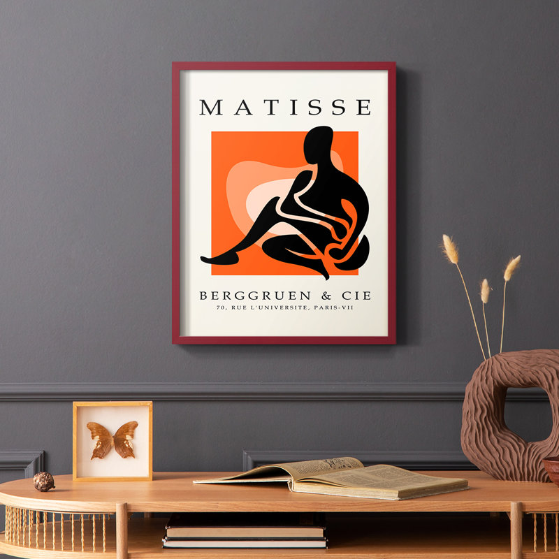 Matisse CEC XXV, reproduction encadrée - bois massif, Rouge, H 10 po x l 8 po