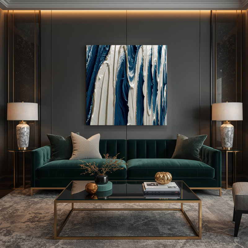 Art mural sur toile DiagonalStripes, H 12 po x l 12 po