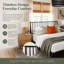Lit plateforme moderne style Mid-Century avec tête de lit à broche Boho avec tête de lit haute de 46,5 po, cadre de lit en bois de bambou massif avec lattes de bois et support en métal, aucun sommier nécessaire, noir, très grand-368787367-368787364