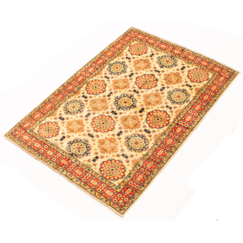 Tapis unique en laine noué à la main de style nouvel âge de 5 pi 3 po x 7 pi Foulds