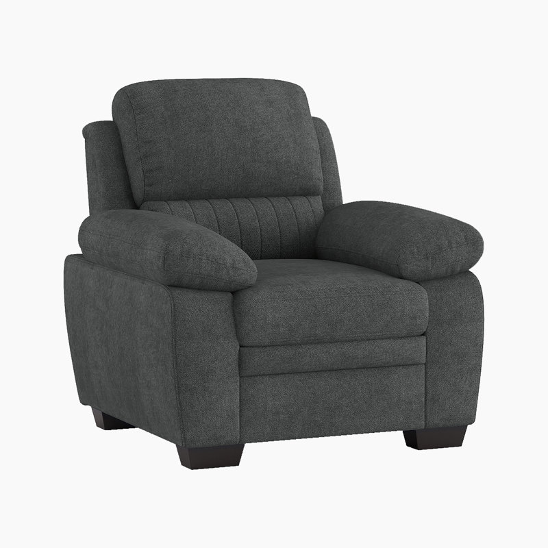 Reuben Upholstered Pillow Top Armchair, Dark Gray 100% Polyester