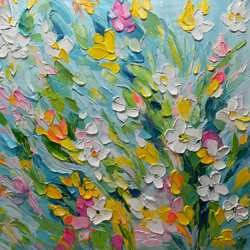 Art mural sur toile Radiant Spring Blossoms, H 12 po x l 12 po