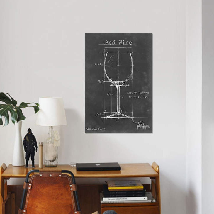 Barware Blueprint III by Ethan Harper - Print on Canvas, Wrapped Canvas, 20.32 cm H x 30.48 cm W