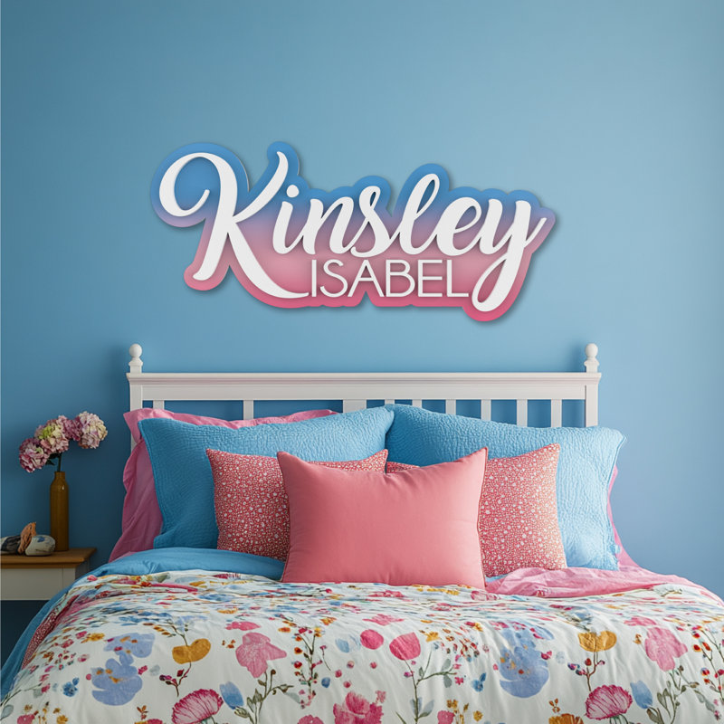 Panneau de nom superposé - panneaux pour lit de bébé au-dessus du lit de bébé. Plaque de naissance personnalisée pour bébé