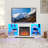 TV Stand Electric Fireplace  Glass Shelves, 3D Fireplace TV Stand With LED Lights Wood With USB Charging Outlet Modern Television Table Center For TV Up To 62"-421893152