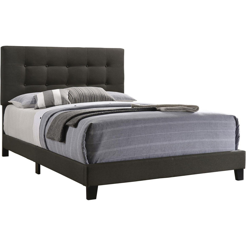 Charcoal Queen Bed For A Modern Bedroom Aesthetic Relaxing Environment, Queen