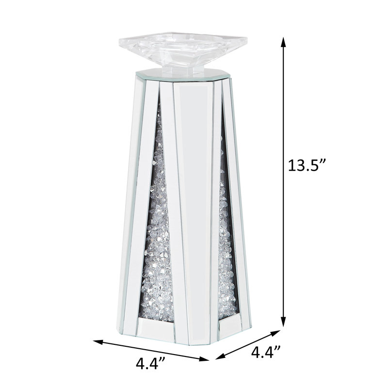 13.5'' H Mirrored Tabletop Candlestick