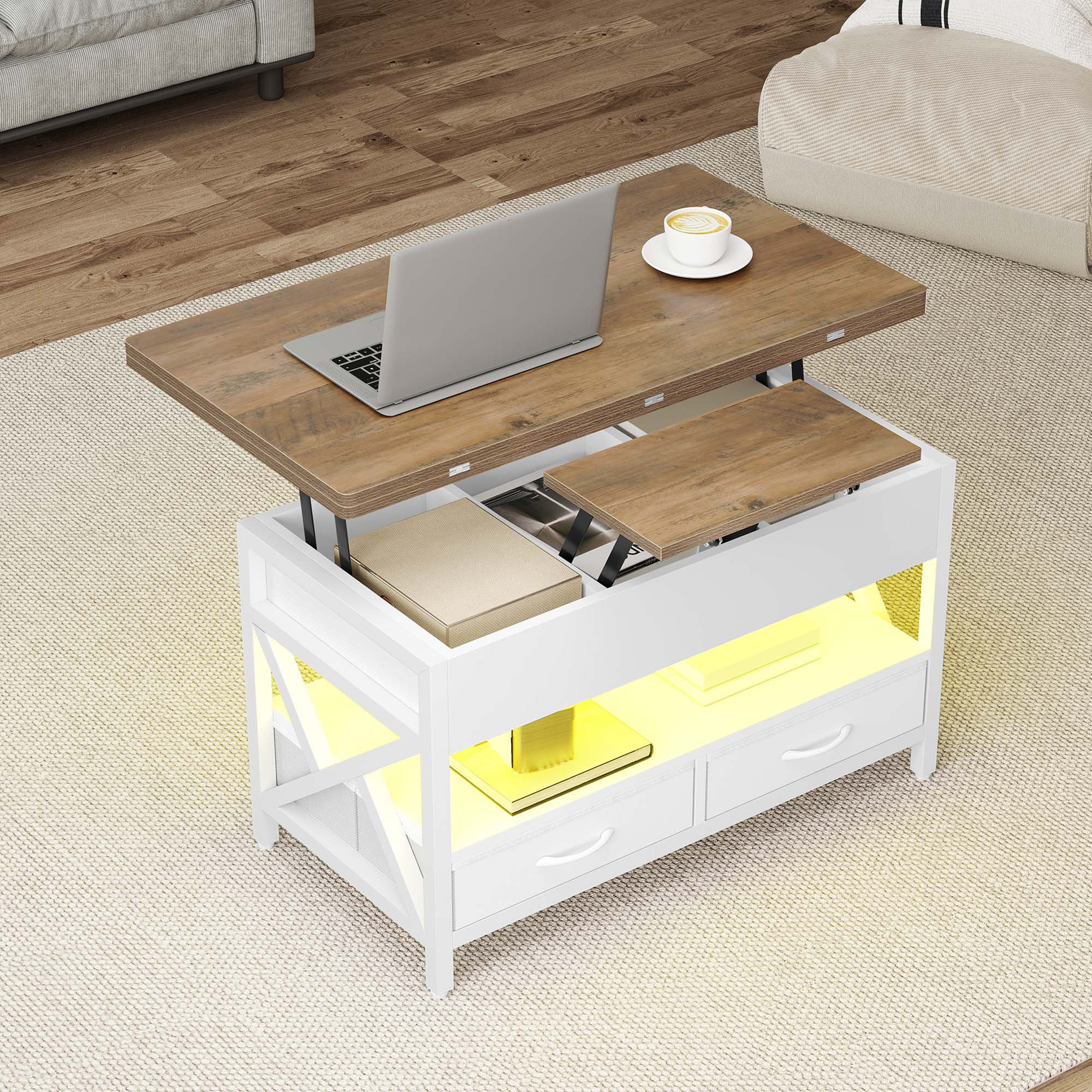 Borough Wharf Lift Top Extendable Coffee Table with Storage | Wayfair.ie