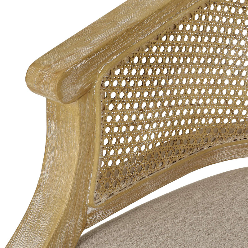 Chaise d'appoint en bois d'hévéa, Beige